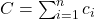 C = \sum_{i=1}^{n} c_i